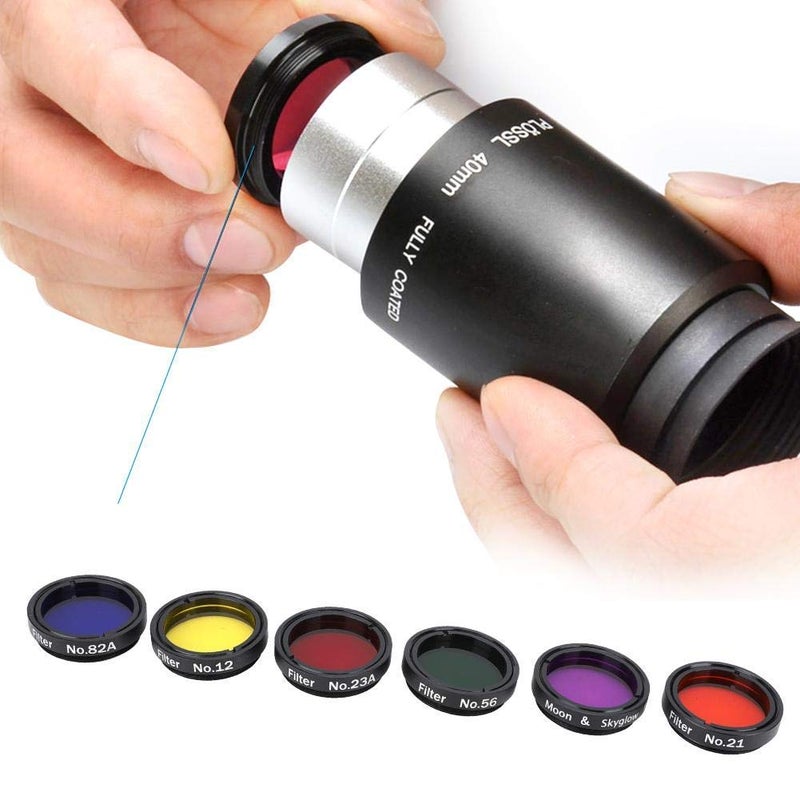 Qiterr 6 PCS 1.25Inch Colorful Telescope Filter Kit, Telescope Moon Filter with Storage Box for Telescopes Eyepieces Astronomical Telescope Accessories Color Filter Moon Nebula Filter Filter - Image 4